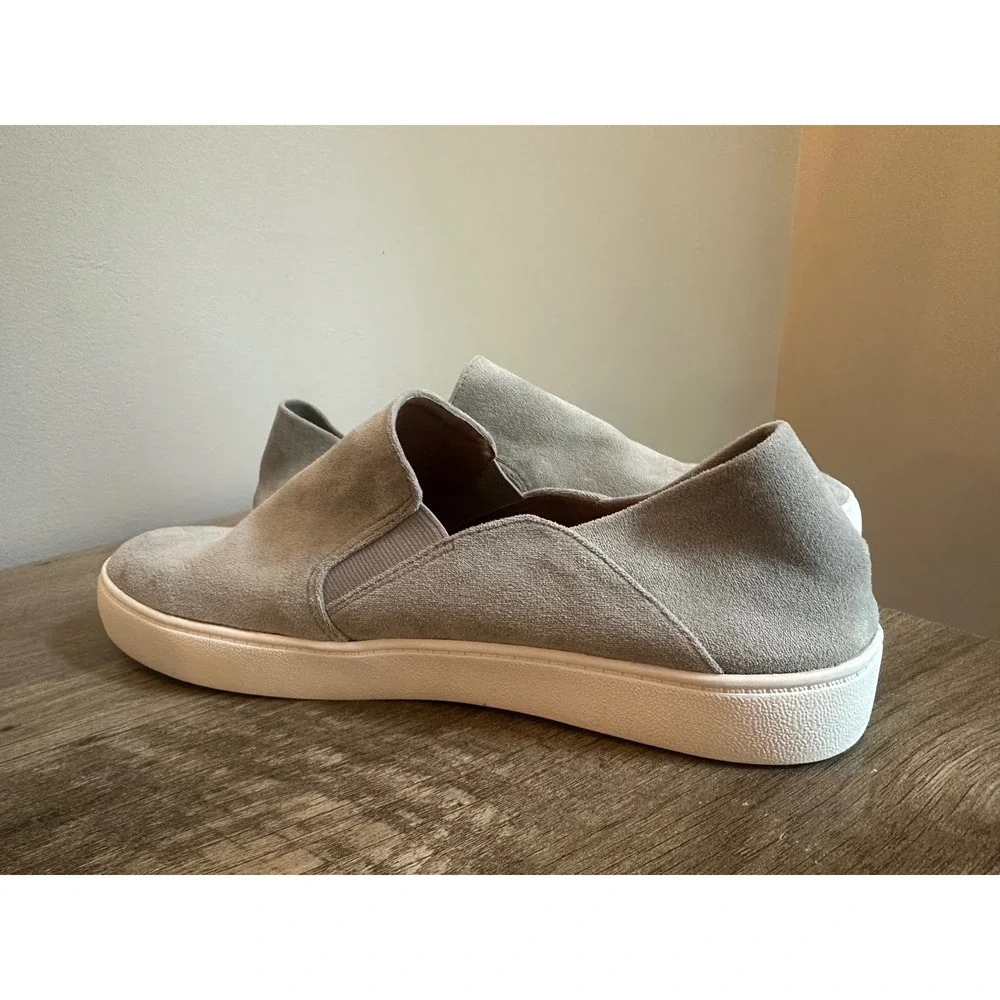 Steve Madden Fayna Suede Slip On Sneakers Loafer Flat Gray Women Size 10, NWOT‎